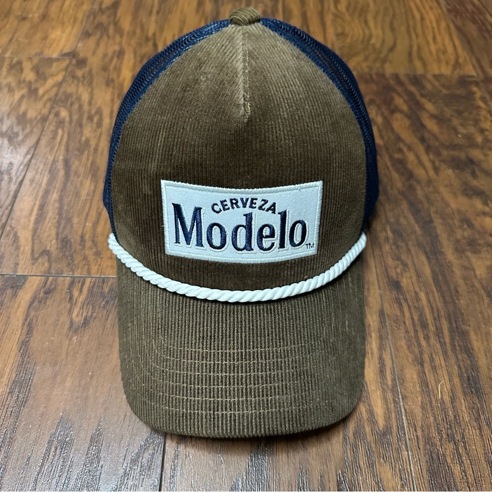 Cerveza Modelo Brown corduroy trucker hat snapback